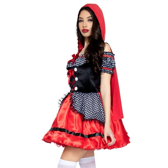 Red and Black Hooded Costume Dress - Picture 2 of 13